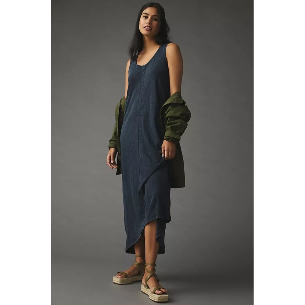 Daily‎ Practice by Anthropologie Womens Lounge Midi Dress Sleeveless Black Large